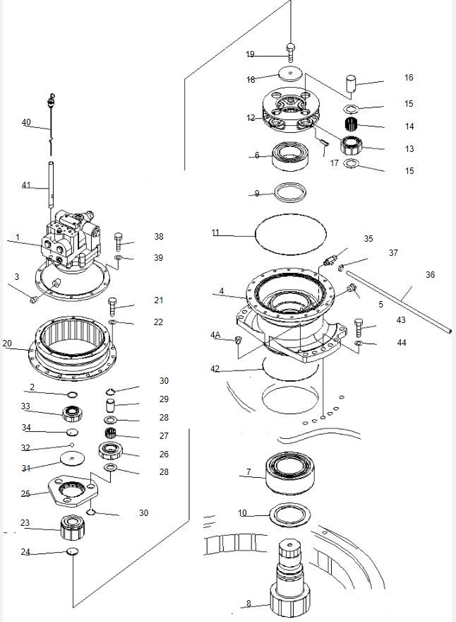 Excavator Swing Motor PC300 7067K01011 Slewing Device Hydraulic Swing