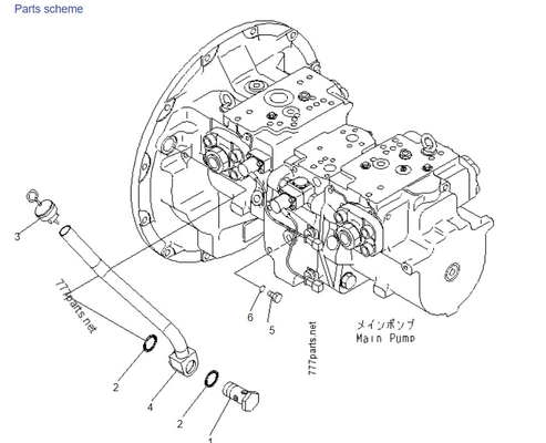 Komatsu PC400-7 708-2H-00022 708-2H-00450 708-2H-00460 Hydraulic Pump For Parts Of Excavator