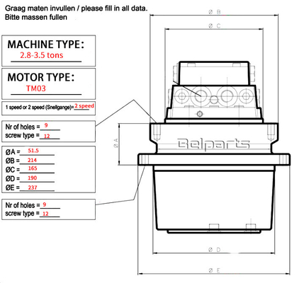 KYB MAG18VP-230 MAG18VP-350 Yanmar B22 B25V B37V B27 VIO30 Hydraulic Travel Motor For TM03 Excavator Parts