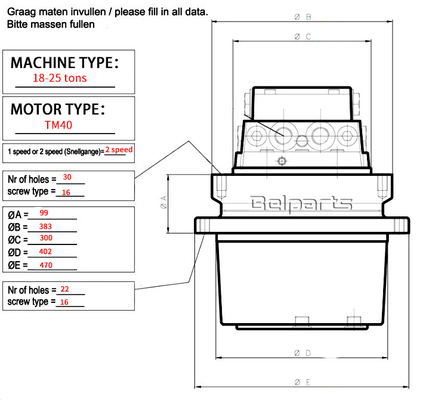 Kobelco Final Drive Assy TM40 EC210 EC240 Travel Motor Assembly For Mini Excavator