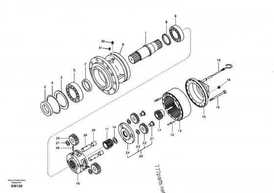 Excavator Parts Swing Gearbox EC360BLC VOE14619955 VOE14512787 Swing Reduction Gearbox For 