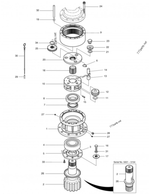 Excavator Parts Swing Gearbox DX480 DX520 130426-00005A Swing Reduction Gearbox For Doosan