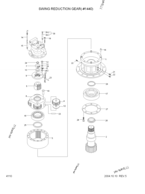 Construction Machinery Parts Excavator R140LC-7 31E6-12030 Swing Reduction 31N4-10140 Swing Gearbox