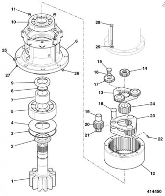 Construction Machinery Parts Excavator JS110 JS145W Swing Reduction LNO0104 LNM0437 Swing Gearbox