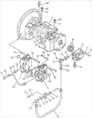 Pc220 Pc 220-3 Pc220 5 Pc220-5 Pc220-7 Belparts Excavator Main Pump 708-25-01054 Hydraulic Pump For Komatsu