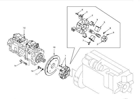 Ec240 Ec460 Ec360 Belparts Excavator Main Pump Hydraulic Pump For  SA 1142-00531