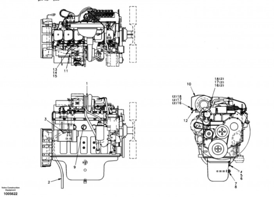 Excavator Part Engine Assy EC210 D6D Diesel Engine Assembly SA 1111-00313