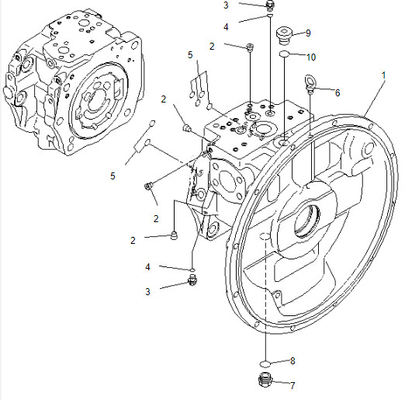 Excavator Main Pump PC400-7 Hydraulic Main Pump 708-2H-00026 708-2H-00022 708-2H-00460 For Komatsu