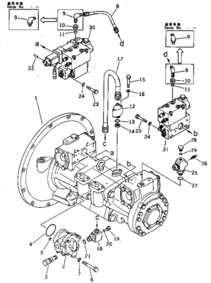 Belparts Excavator Main Pump PC300-3 PC300LC-3 Hydraulic Pump For Komatsu 708-27-02015 708-27-02011 708-27-10100