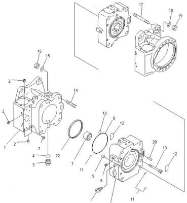 Belparts Excavator Main Pump PC1250-7 Hydraulic Pump 708-2L-00610 708-2L-00522 708-2H-00322 For Komatsu