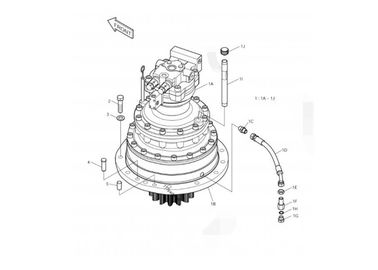 Red Hydraulic Excavator Parts Swing Motor Solar 255LC-V DX255 401-00352