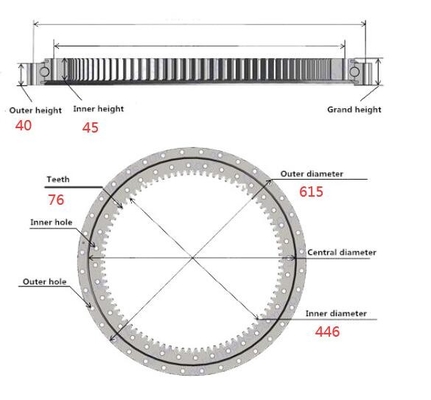 Hitachi EX60-1 Excavator Spare Parts Rotary Group EX40 EX30U-2 EX35U Swing Bearing