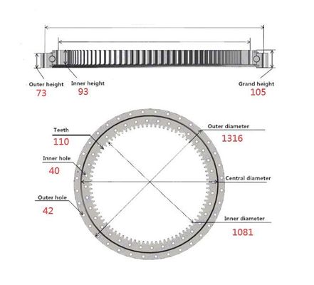 E320C E320D Excavator Spare Parts 227-6081 16070650 Swing Gear Bearing