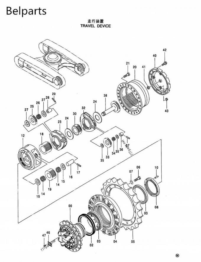 Hitachi Excavator Final Drive Parts 1027152 ZX200 Travel Motor Hub